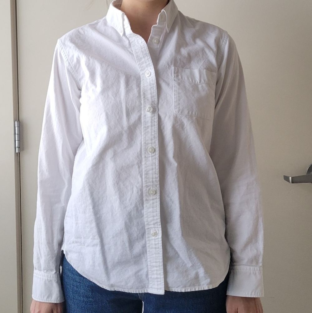 Muji Women's XS White Button Down Cotton Shirt